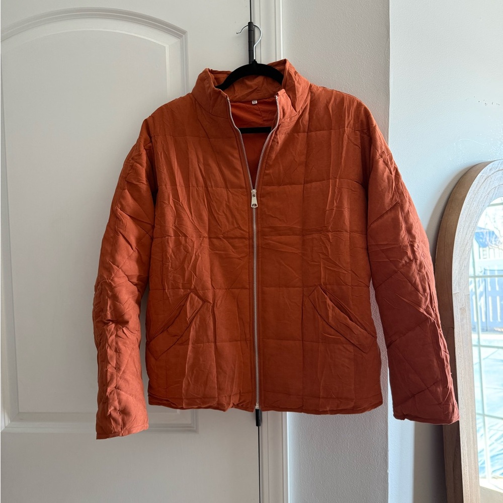 Women's Orange Quilted Jacket
